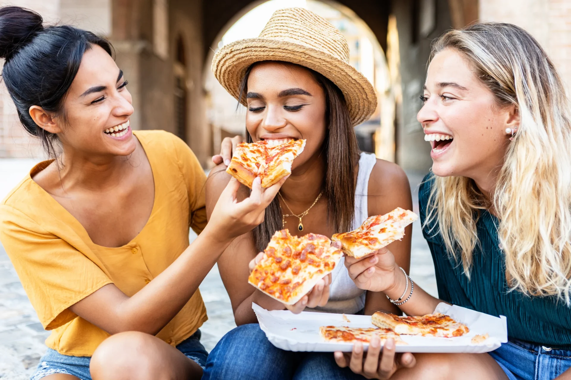 italian friends having fun