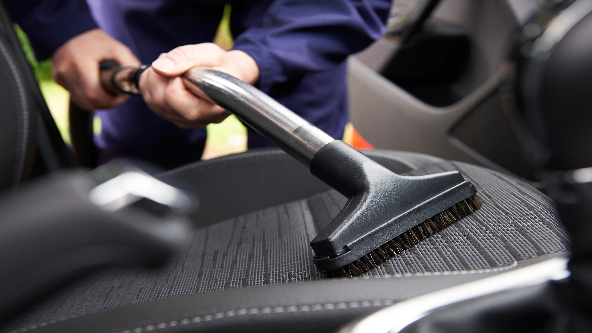 cleaning the car