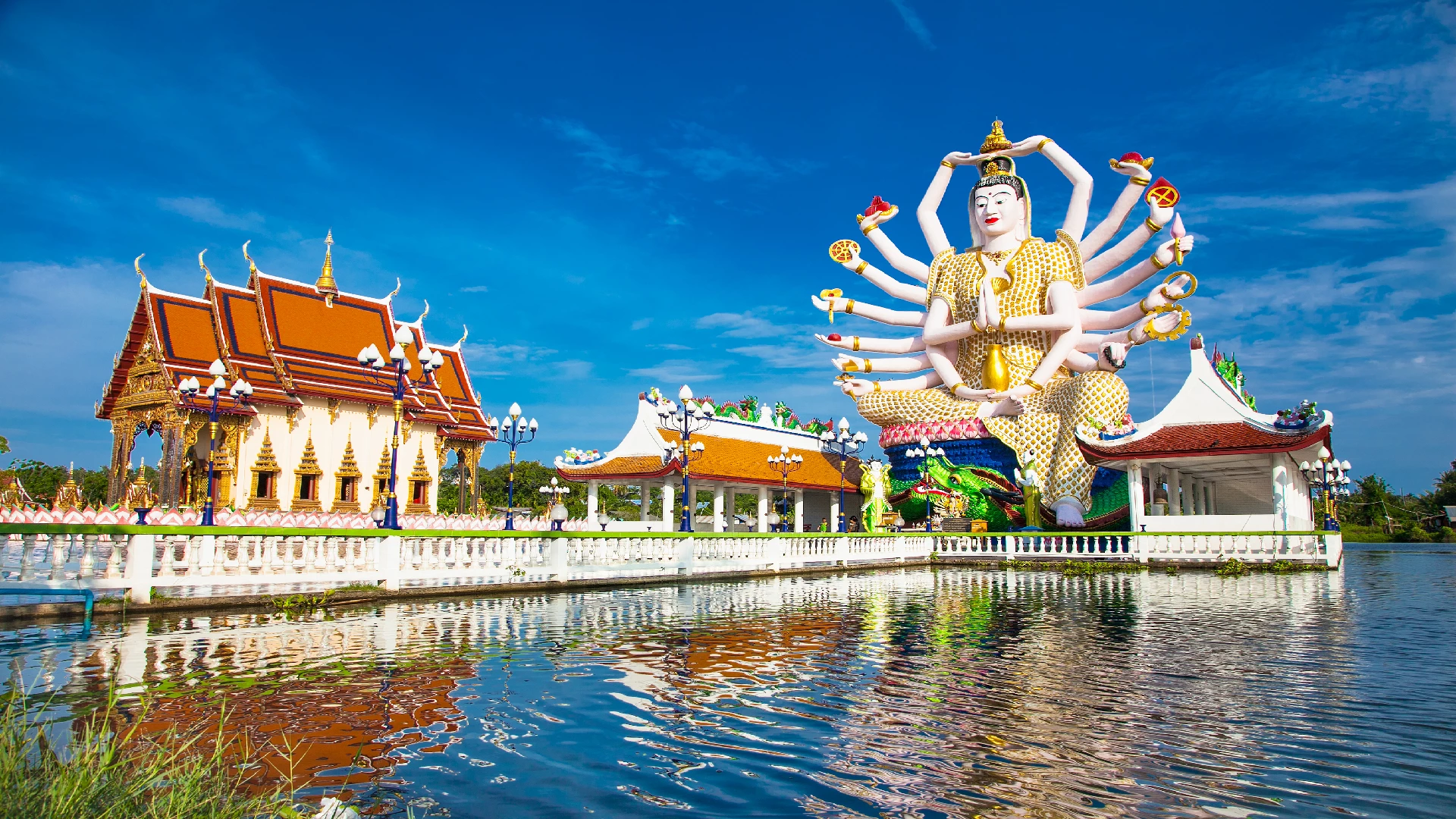 Wat Plai Laem temple with 18 hands God statue (Guanyin), Koh Samui, Surat Thani, Thailand