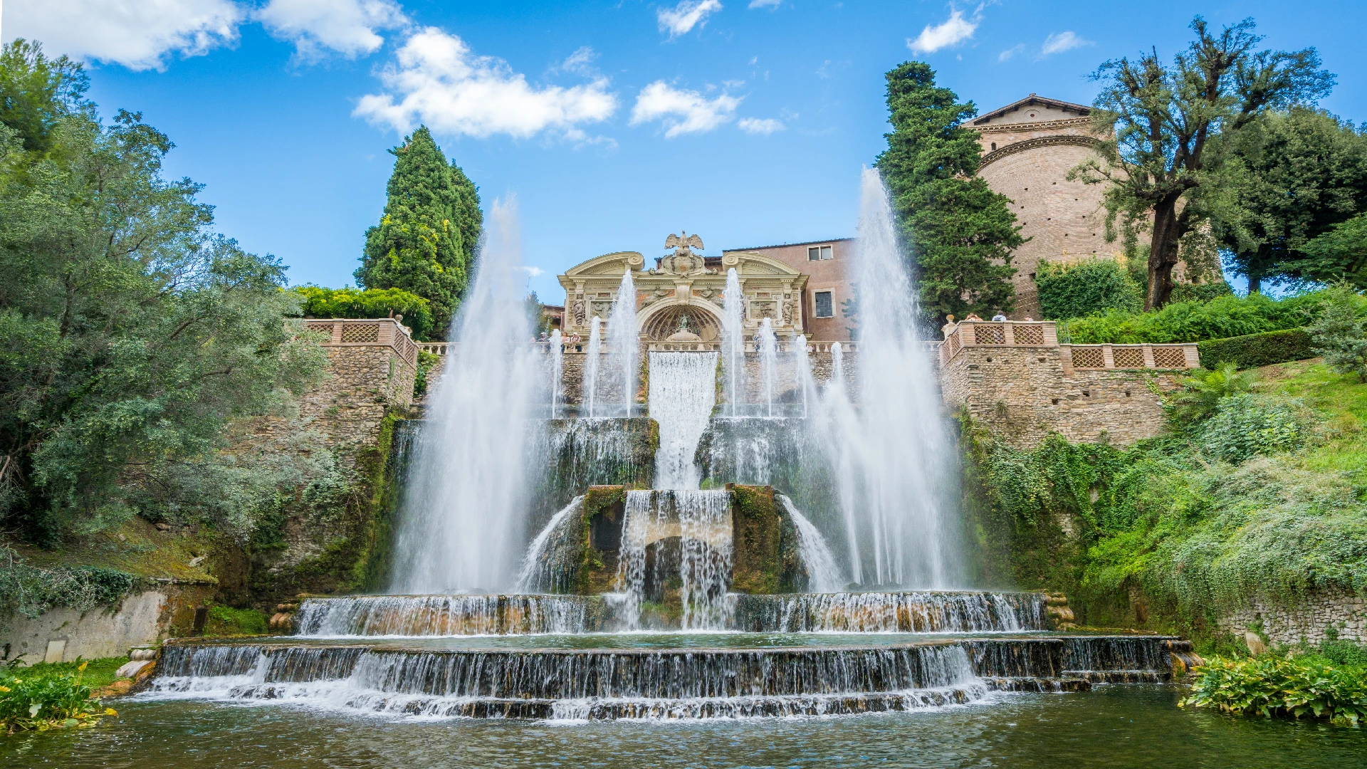 Pond and Garden at Villa d'Este, Italy